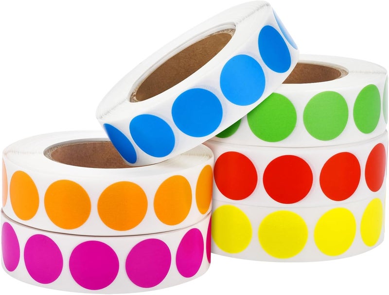 WUINOID 6000 Pcs Colored Dot Stickers, Circle Color Coding Labels, Garage Yard Sale Price Stickers, Office Classroom Decor Must Haves Supplies, Pricing Tag Labels - Image 5